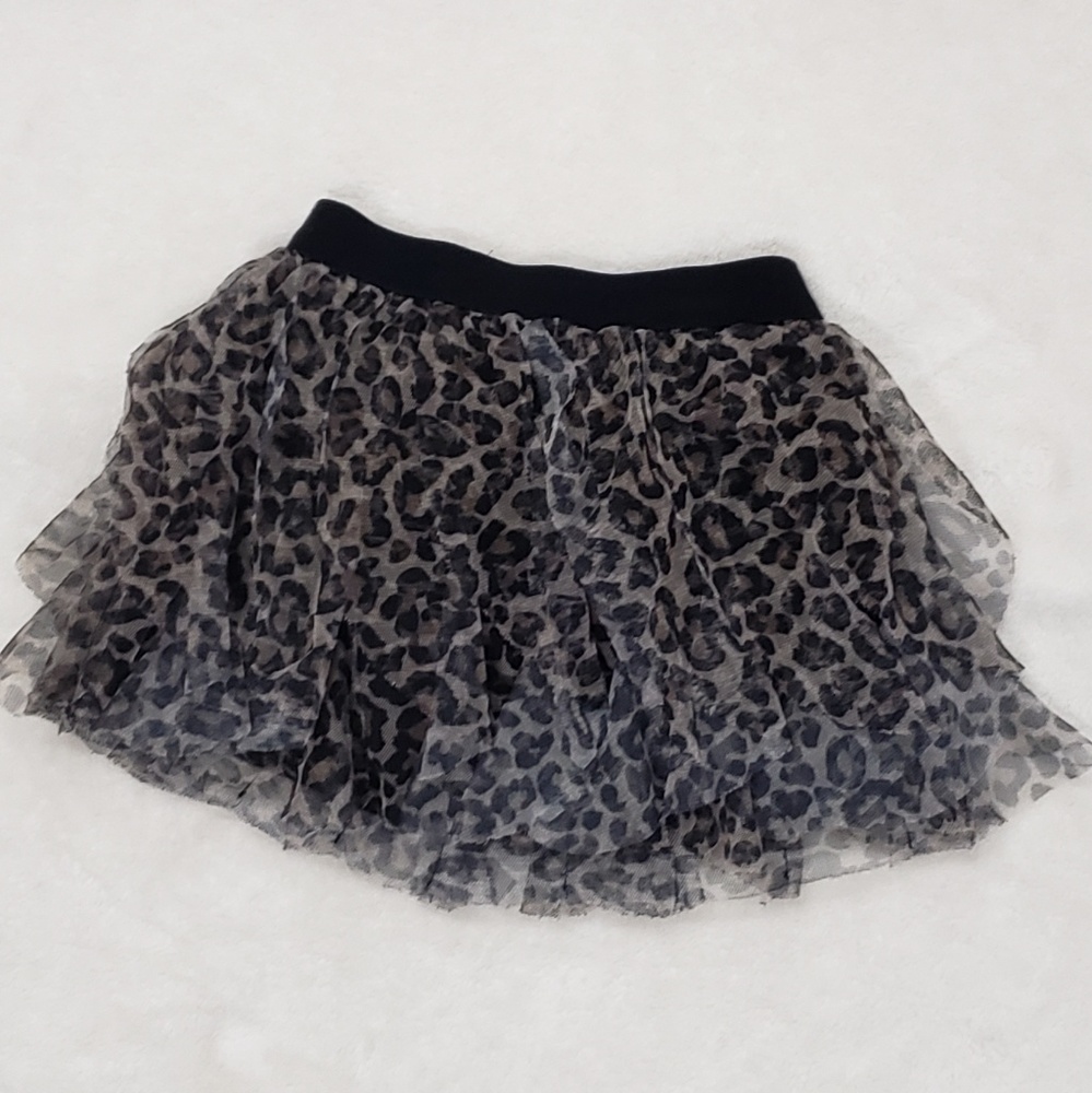 Sheer Black/Brown Leopard Print Skirt